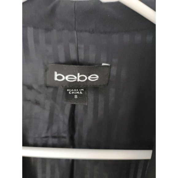 Bebe Blazer Jacket Size 8 Black - Picture 3 of 9